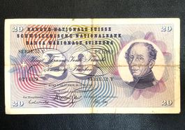 20er Banknote Franken Schweiz 1967