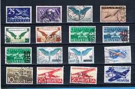 16 Flugpost-Briefmarken F 5-F46  gestempelt