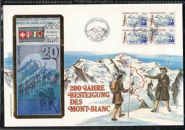 Alte 20 Franken Banknote 1986 – Erstbesteigung Mont-Blanc
