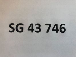 Fahrzeug- Autonummer "SG"