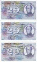 3 sehr schöne Schweizer 20 Franken-Banknoten 1970/1973/1974