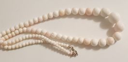 Engelshaut Koralle Perlenkette mit 925 Silber Verschluss