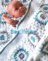 Baby Decke Gehäkelt 85x85cm Acrylicwolle