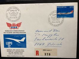 Schweiz 1972 R-Brief Tag d. Aerophilatelie Luzern
