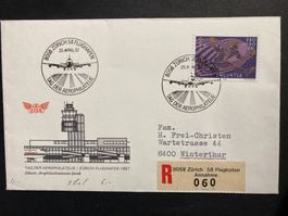 Schweiz 1987 R-Brief Tag d Aerophilatelie Zürich Flughafen