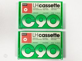 BASF LH C90 Low Noise Kassette Tape Vintage 1970s Set of 2