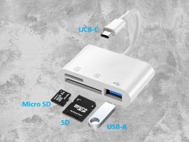 Adapter USB-C auf USB-A, SD und Micro SD