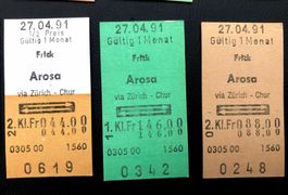 92 Kartonbillette, Schweiz, SBB, Edmondsche Karton Tickets