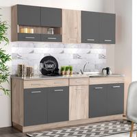 Küchenzeile ohne Geräte Eiche Grau