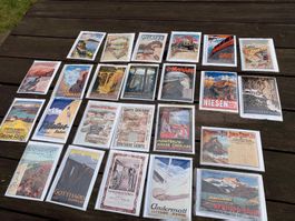 Eisenbahn Postkarte Blechkarten 24 Stück