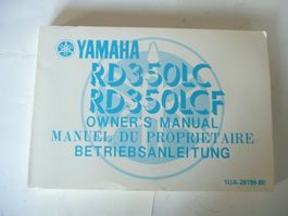 YAMAHA RD350LC/LCF YPVS BETRIEBSANLEITUNG 1985 1UA E/F/D