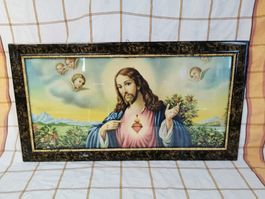 Heiligenbild, Jesus Bild, 60er Jahre Religionbild, Kitsch