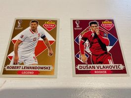 Panini WM 2022 Legend Extra Sticker Lewandowski Vlahovic