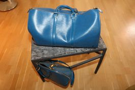 Louis Vuitton Alma + Travel Bag Keepall- Epileder blau