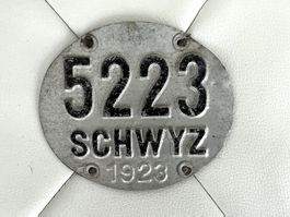Velonummer Kanton Schwyz SZ von 1923