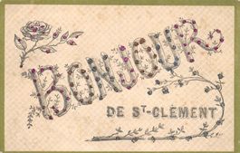 Bonjour de Saint-Clément, Rose und aufgedruckte Verziehrung