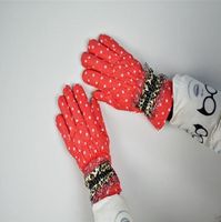 NEUE warme Handschuhe rot-weiss Polka dot - 80188