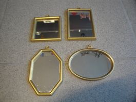 5 kleine  Spiegel mit Messinramen