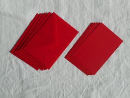 Mini Karten & Couverts Rot 6er