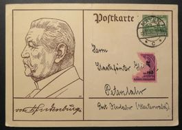 AK Postkarte Hindenburg 6 Pf., 1932