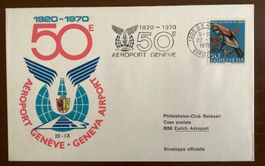 Belege FDC Genève Aéroport 50e 1970