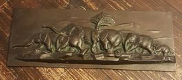 Wandbild Bronze Elefanten