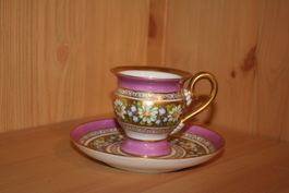 Giraud Limoges Handbemalt Porzellan Teetasse und Unterteller