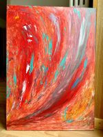 Gemälde rot abstrakt 50x70 Einzelstück