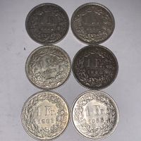 6X1 franc suisse 1903-1968