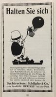 Vintage Reklame, Buchdruckerei Schläpfer Herisau, 1914