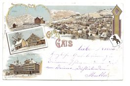 Gais (AR) Gäbris - Krone - Stoss - Winter-Litho Glimmer 1902