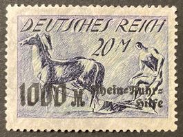 Deutsches Reich 1923 Rhein und Ruhrhilfe 20M+1000M