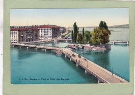 Genève Pont et Hôtel des Bergues