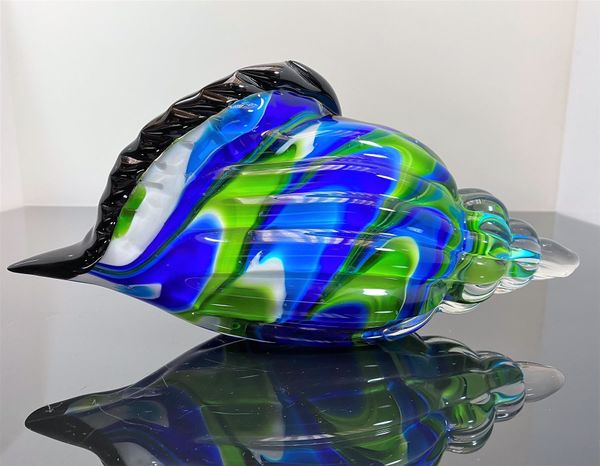 Glas Muschel Schale Kristall Glasfigur Kunst Strandmuschel Glasschale